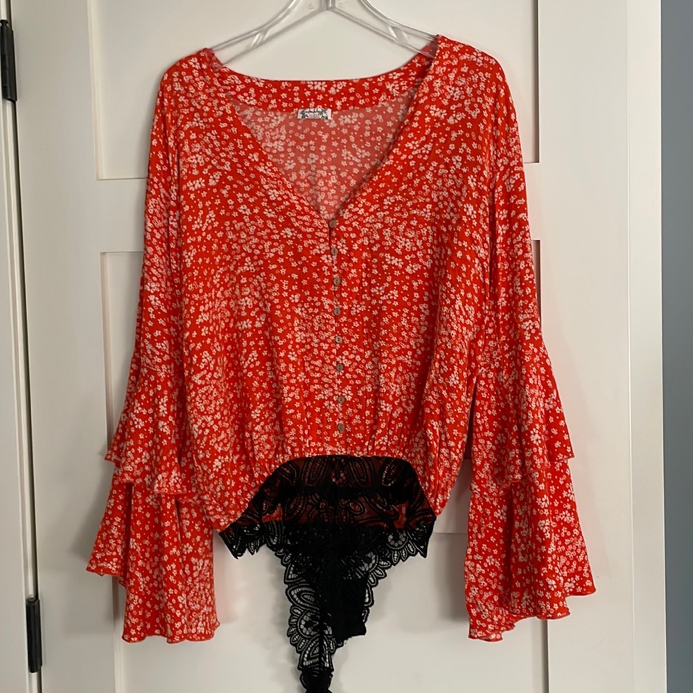 Free People Floral body suit